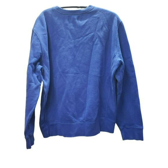 Polo By Ralph Lauren Crewneck Sweatshirt Large, Blue w Orange Pony, Cotton Blend - Picture 6 of 7